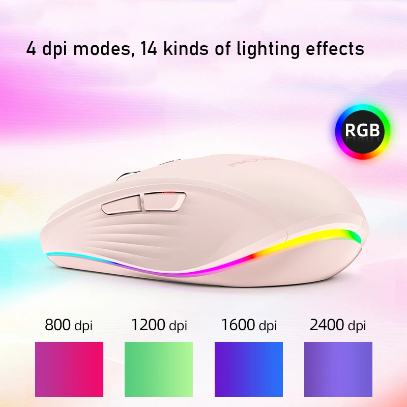 Original FMOUSE M303 Wireless Mouse Type-C Bluetooth&amp2.4G Dual Mode Rechargeable RGB USB Receiver 4 DPI Adjustable Volume | Компьютеры