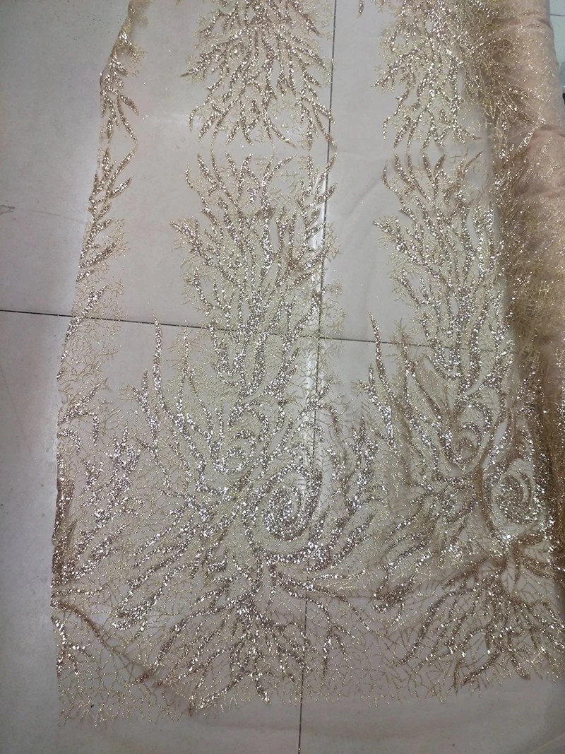 

Золотое кружево, Африканское искусственное французское кружево 2017 для свадебной вышивки, африканская Хлопчатобумажная Ткань 5 ярдов/лот