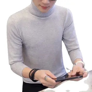 2021 теплый брендовый осенний мужской Модный повседневный мужской свитер мужской пуловер Однотонный свитер с высоким воротником M-3XL