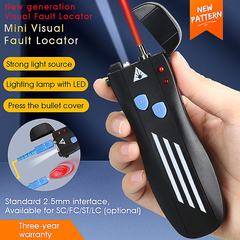 

Free Shipping High Quality Red Laser Light Fiber Optic Cable Tester Visual Fault Locator Checker Grandway SC/FC/ST