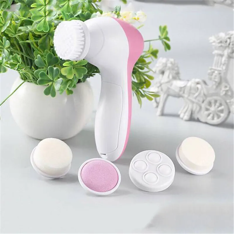 

5 in 1 Electric Mini Beauty Massager Brush Facial Cleanser Wash Face Cleaning Machine Skin Pore Cleaner Body Cleansing Massage