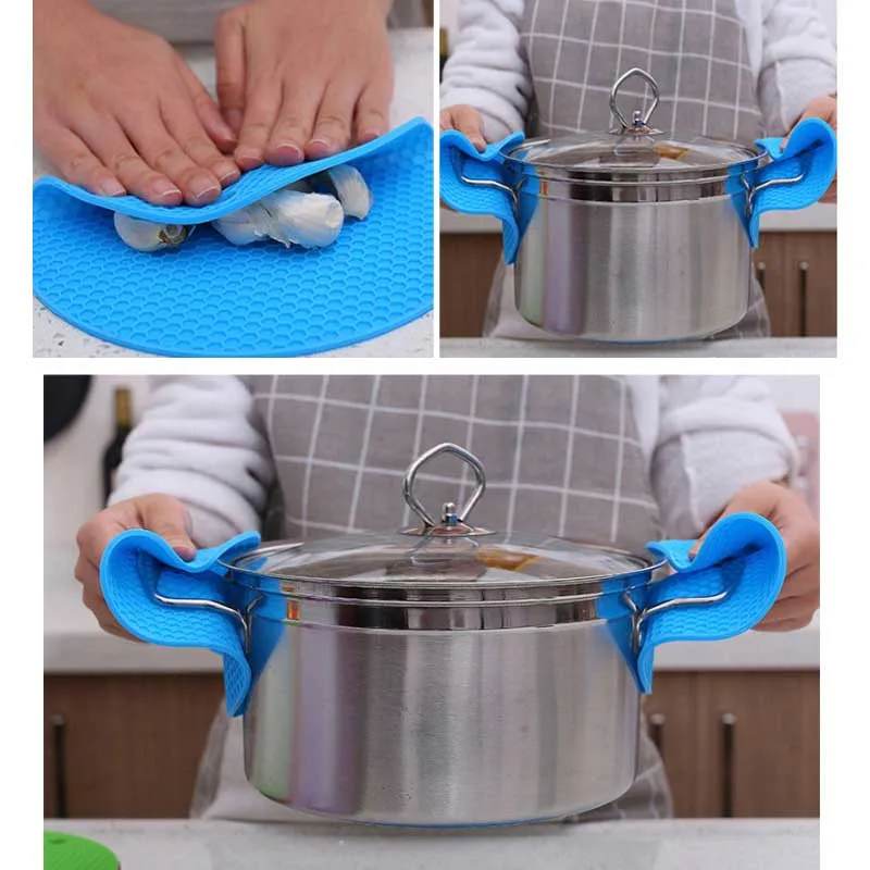 Многоразовый Круглый Силиконовый нескользящий термостойкий Коврик подвесная