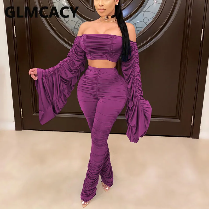 Женские костюмы из двух предметов топ-труба с воротником-лодочкой открытыми