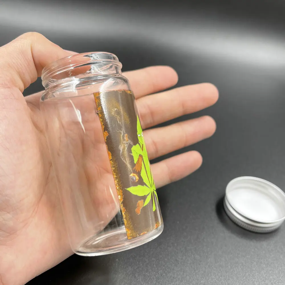 

Weed Storage Bottle Jar Weed Glass Sealed Jar with Lid 1pcs