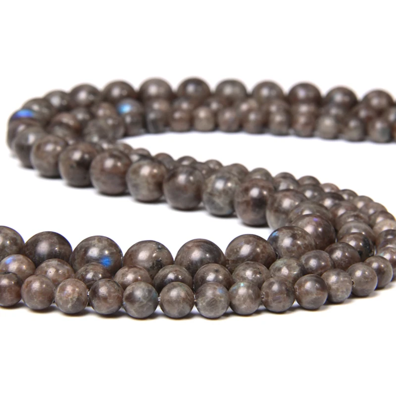 Высококачественные 100% натуральные бусины кофейного цвета из Лабрадорита