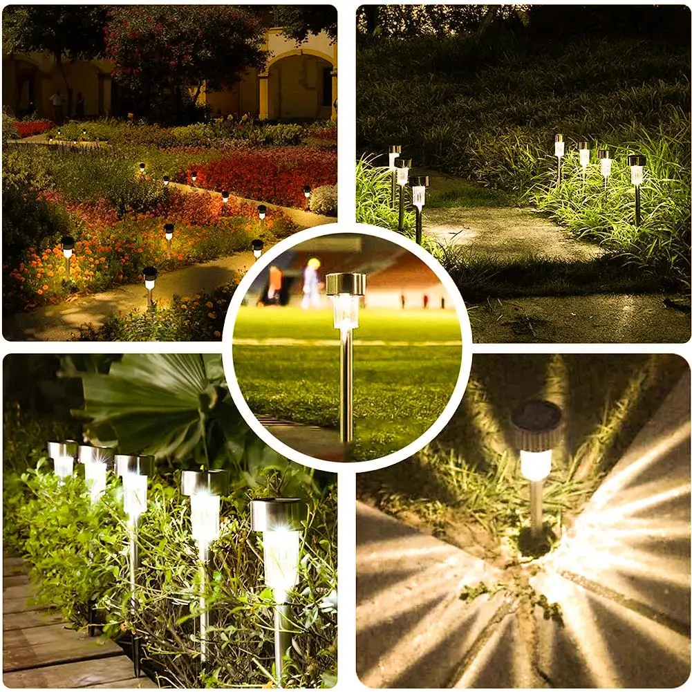 10Pcs LED Solar Garden Lights Decoration Lawn Lamps Waterproof Outdoor Energy Saving Landscape Lighting For Pathway Patio Yard