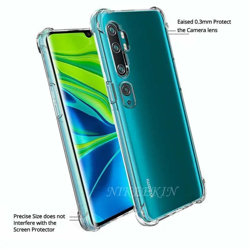 Силиконовый чехол с подушкой безопасности для Xiaomi Mi 11 Lite Poco X3 NFC M3 F2 Pro Note 10 10T 9T 8 9 SE