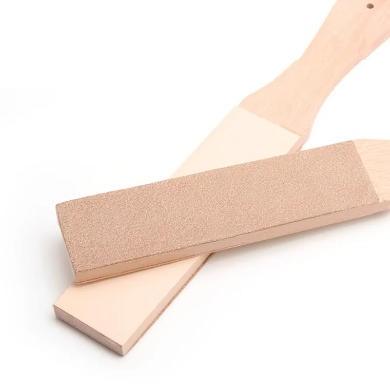 Кожаный точильный ремень с деревянной ручкой ручная работа полировальная доска