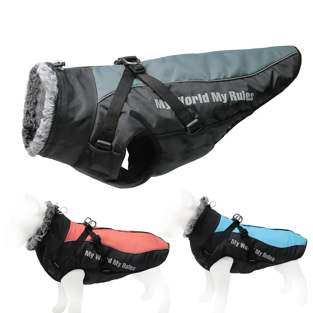 

Reflective Warm Waterproof Autumn Winter Pet Dog Cotton Clothes Coat for Large Dogs Vest Jackets Clothing Snowsuit Pet Supplies