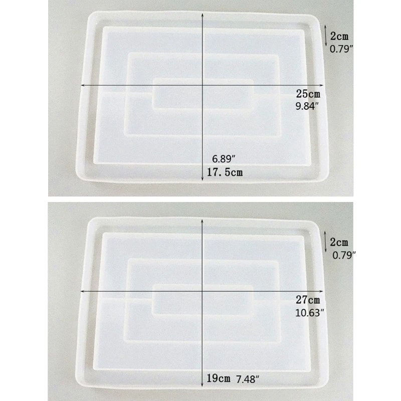

1-2Pcs Fruit Tray Mold Resin Molds Large Rectangle Epoxy Tray Silicone Resin Mold for DIY Plate Making Roll Casting Mold Tools