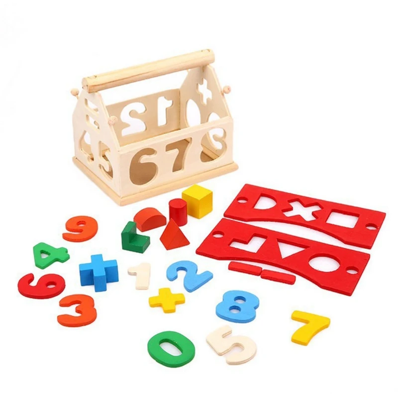 

Wooden Math Toy Shape Sorting Learning Toy Interactive Matching Game for Baby Toddler’s Montessori Education Sensory Toy