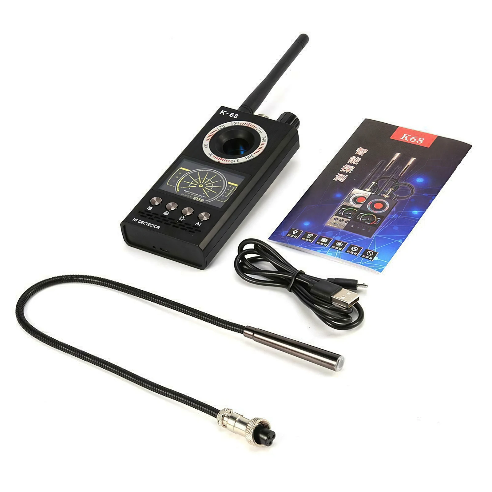

K68 Wireless GPS Signal Finder GSM RF Bug Eavesdroped Detector Anti-Spy Cam Candid Camera Tracker Locator Detector