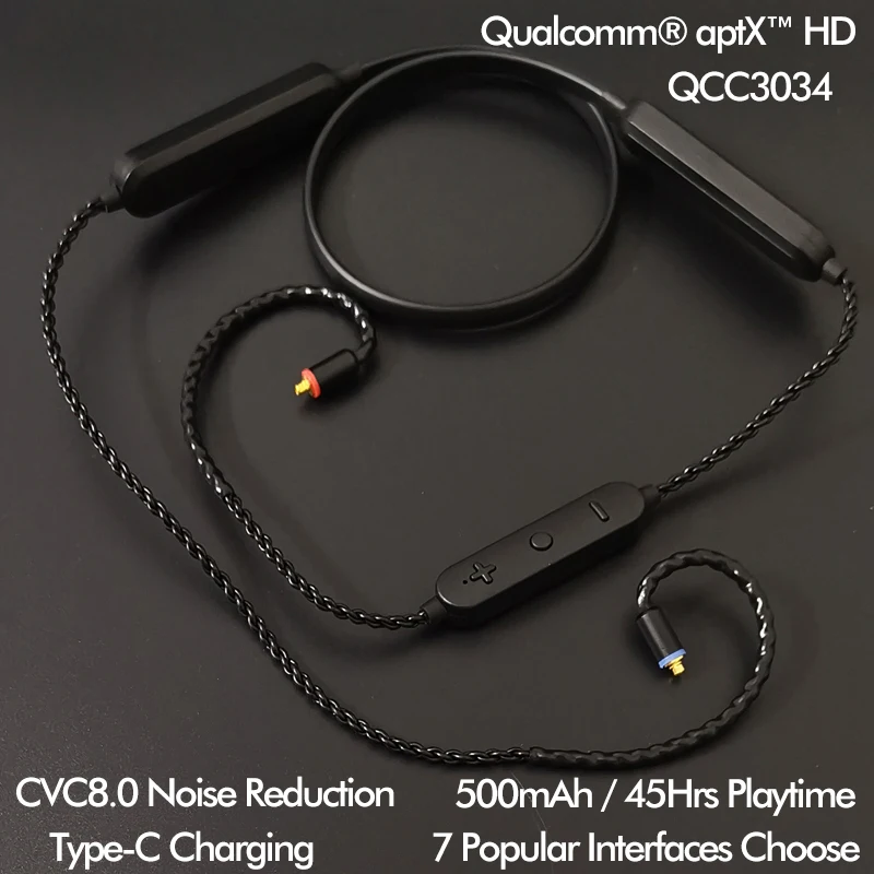 Bluetooth 5 0 наушники Aptx HD QCC3034 модуль гарнитуры обновленный кабель как проводные без