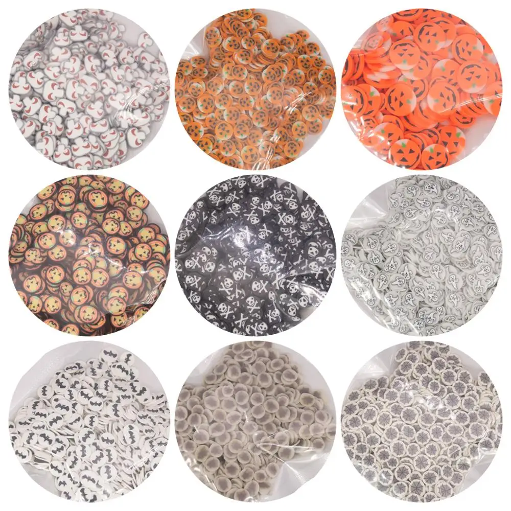 30 г Хэллоуин Тыква Голова череп летучая мышь паук форма Полимерная глина ломтик