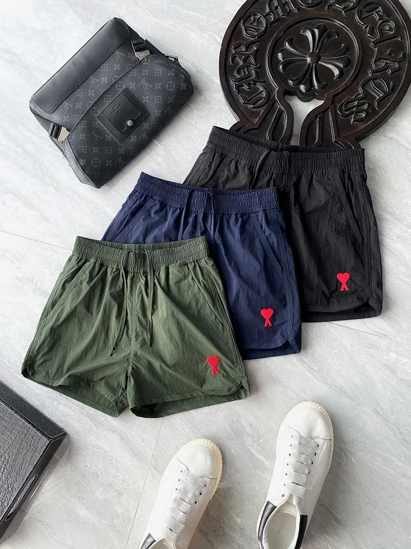 

Summer 2021 AMI Love Letter Embroidered Casual Shorts Loose Men's And Women's Sports Pants Nickle Pants
