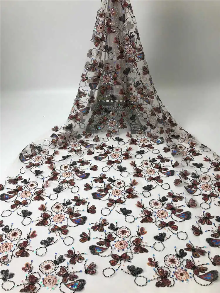 

Latest Classic Flying Saucer Pattern High Quality Elegant Embroidery Sequin Tulle Lace Fabric for Wedding Party Dress NN536_C