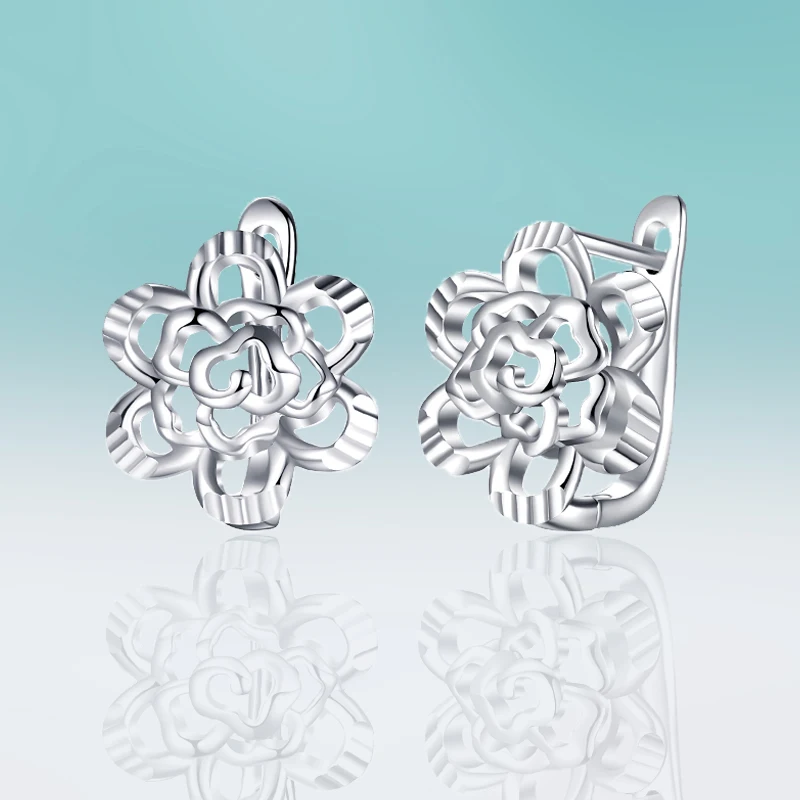 Новые модные простые серьги-гвоздики с полыми цветами медные маленькие серьги