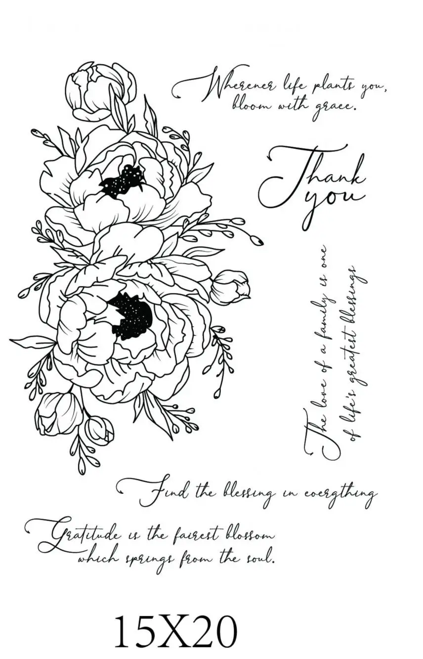 Цветок Прозрачный силиконовый штамп/печать для DIY скрапбукинга/фотоальбома