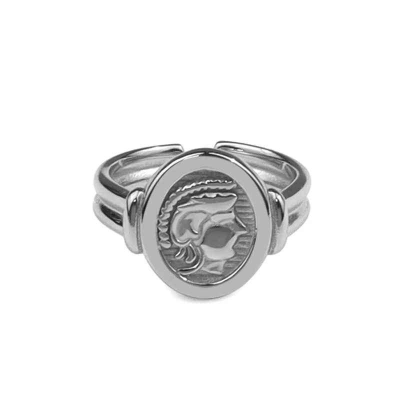 

ZN 2021 New Trendy Portrait Round Opening Finger Ring Fashion Simple Jewelry Gifts Personality Creative Design Rings for Womens