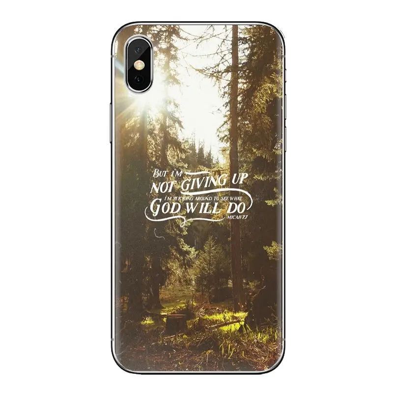 Чехол для iPhone XS Max XR X 4 4s 5 5S 5C SE 6 6S 7 8 Plus samsung Galaxy J1 J3 J5 J7 A3 A5 Faith Christian Inspirate Proverbs |