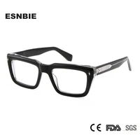 high quality big square optical glasses frame for men thick acetate eyeglasses brand designer vintage frame clear lens