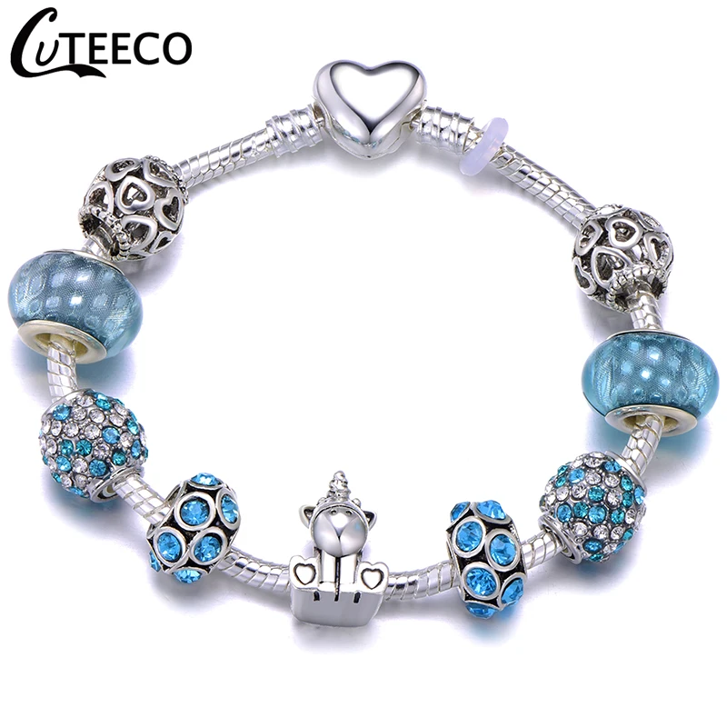 

CUTEECO European Love Heart Charm Bracelets & Bangles 2018 New Marano Beads Fits Brand Bracelets Female Fashion Jewelry Gifts