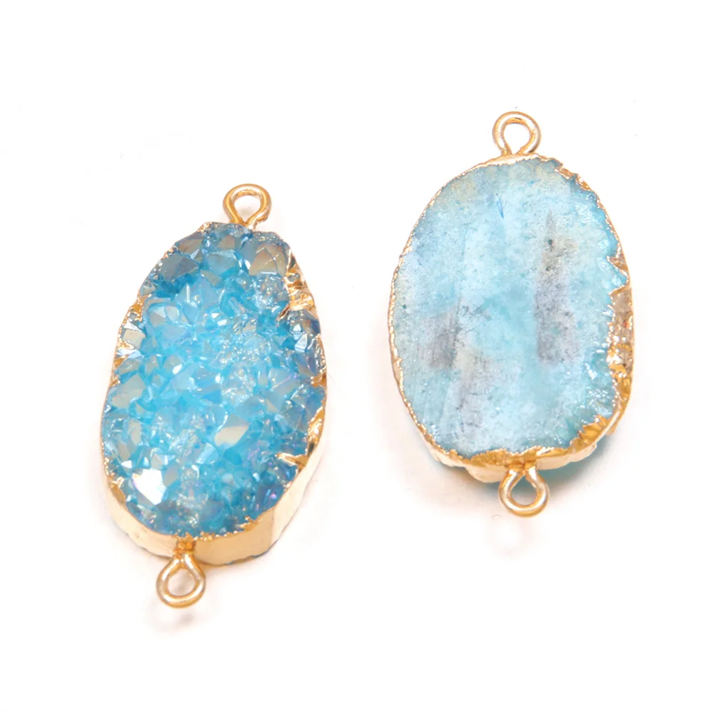 Кулон в форме капли синего кварца ожерелье рейки исцеляющий натуральный камень