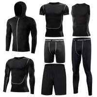 mens sports suit compression tracksuit fitness gym clothes for jogging suits running sportwear training exercise workout tight