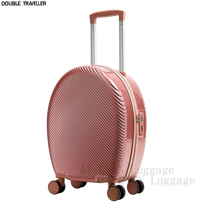 

New Rounded Rolling luggage Women travel suitcase kids trolley luggage bag 18''20inch carry ons cabin suitcase trolley case box