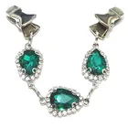 Павлин зеленый кристалл свитер закрытие клип шаль плащ Застежка женщин ювелирные изделия кардиган, украшенный стразами брошь с цепочкой Cinch защитные зажимы