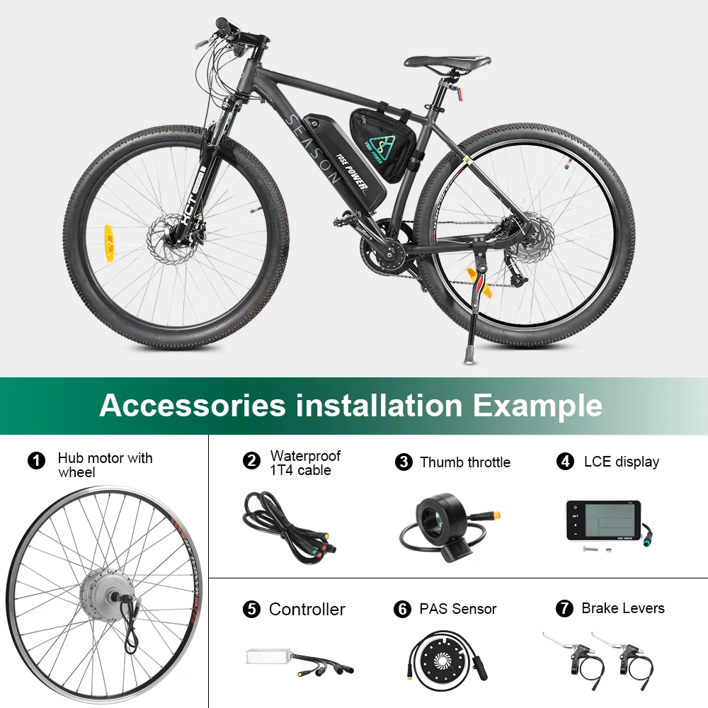 YOSE POWER eBike Kit 36В 350 Вт 27 5 ''задний мотор концентратор для велосипеда комплект
