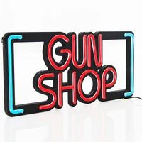 deco 19x8 inches red led neon open sign gun shop ultra bright led neon lights store shop windows sign advertising lights indoor