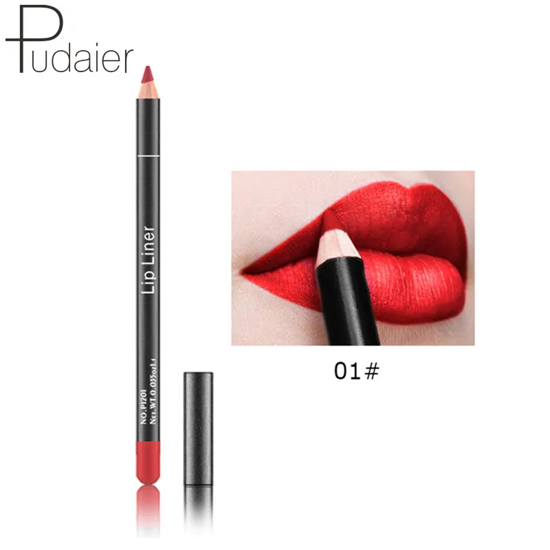Pudaier 12 цветов Lipliner Sof текстура Стойкая подводка для губ Карандаш Чувствительная