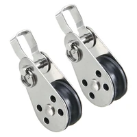 2pcs 25mm stainless steel pulley bearing pulleys single wheel swivel lifting rope pulley set bearing lifting wheel tools