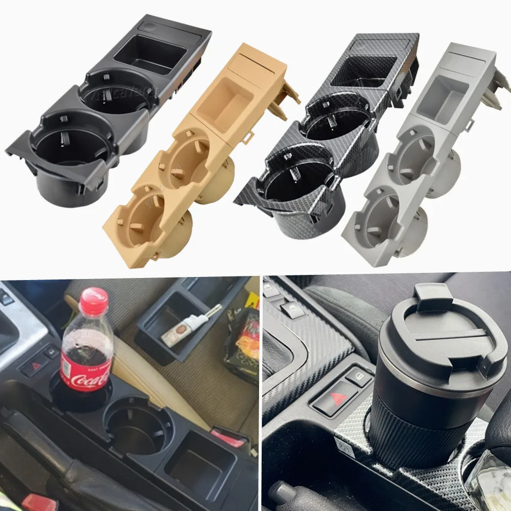 

New Double Hole Car styling Front Center Console Storage Box Coin + Cup Holder for BMW E46 3SERIES 1999-2006 51168217957