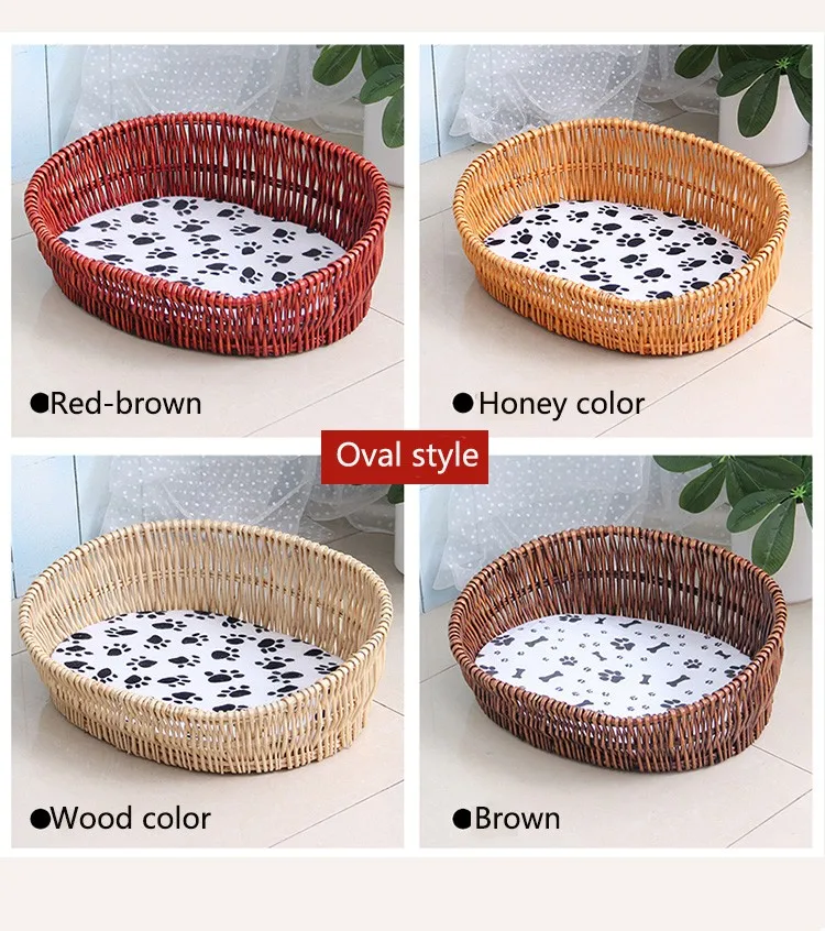 Rattan cat litter willow kennel four seasons universal dog summer supplies pet cold nest | Дом и сад