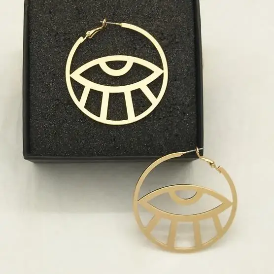 Простые металлические круглые серьги для женщин ювелирные изделия крупные