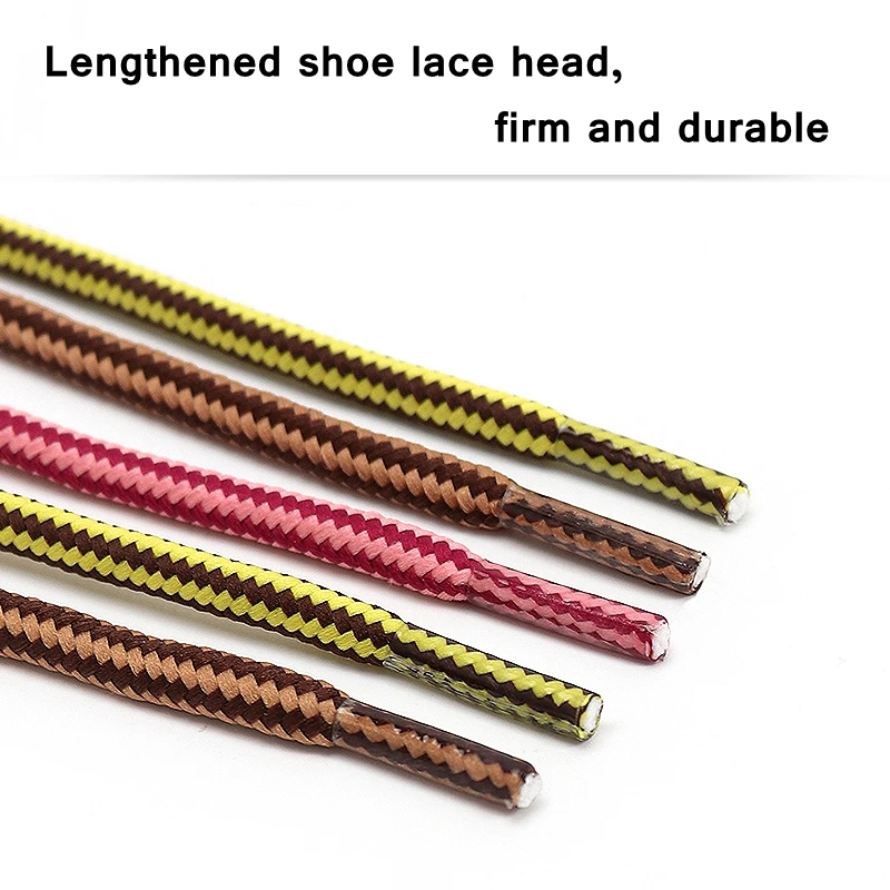 Striped Double Color Shoelaces Outdoor Sneakers Shoe laces Martin Cotton Tooling Boots Shoelace White Shoes Lace Strings 1Pair