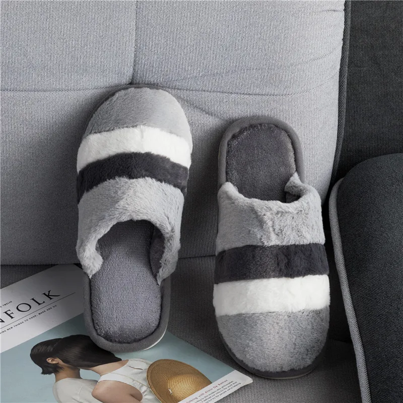Тапки KushyShoo мужские и женские простые домашние тапочки в клетку хлопок теплая