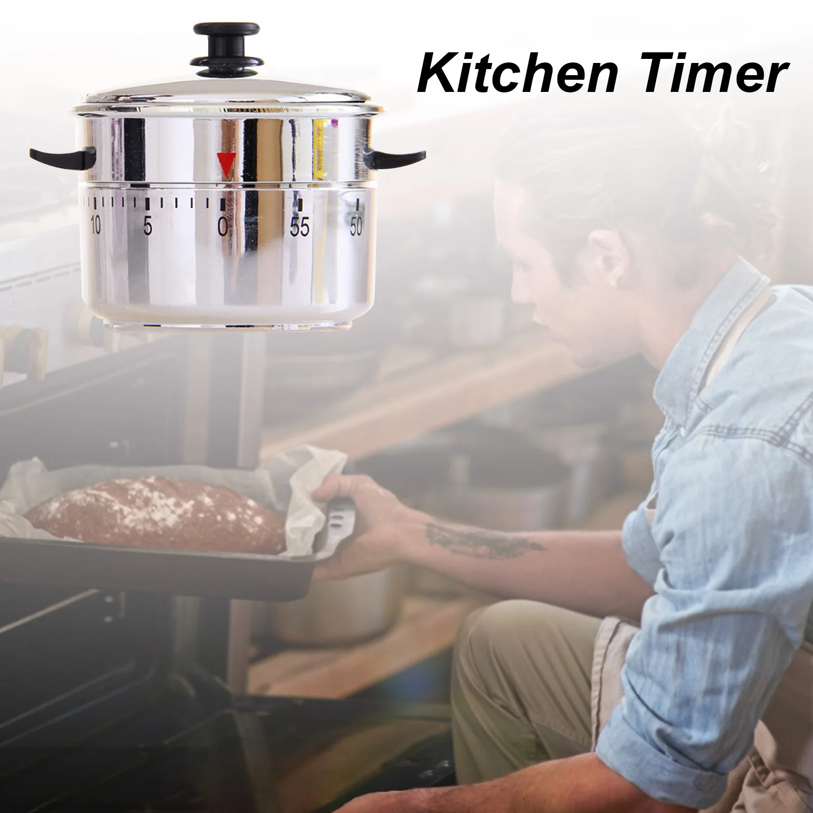 

Kitchen timer household 60 minutes mechanical timer kitchen cooking countdown reminder time manager household kitchen tools
