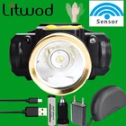 Перезаряжаемые светодиодные мини-фары движения тела Сенсор головной светильник Кемпинг светодиодная вспышка светильник головной светильник фонарь лампа с USB