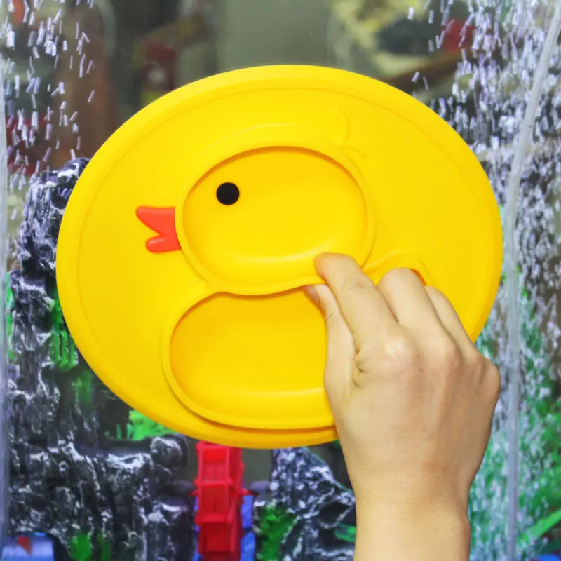 Детские Силиконовые обеденные тарелки милый мультфильм утка малыш ребенок
