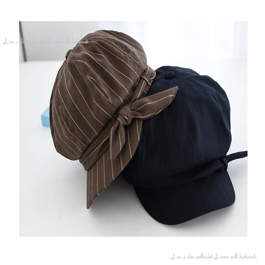 Кепка женская осенне-зимняя повседневная модная унисекс в полоску | Аксессуары