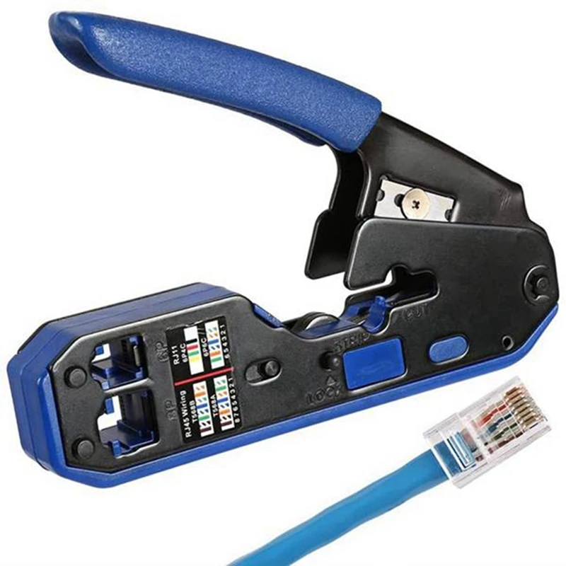all in one ez rj45 tool network crimper cable crimping tools for rj45 cat7 cat6 cat5 rj11 rj12 modular plugs clips plier free global shipping