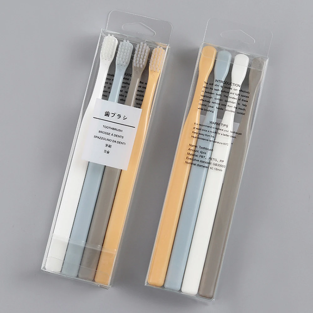 4 шт./компл. путешествия Зубная щётка мульти Цвет зубные щетки с мягкой щетиной
