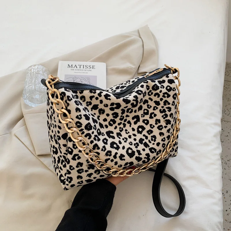 

Luxury Brand Large Leopard Tote Bag 2021 Winter New High-quality PU Leather Women's Designer Handbag High Capacity Shoulder Bags