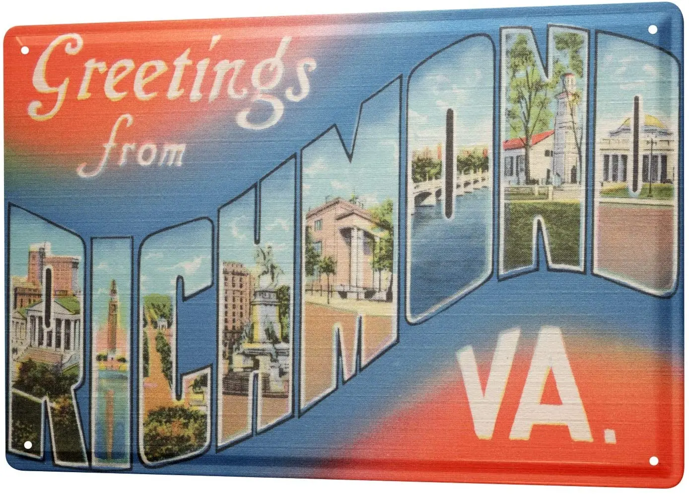 

С 2004 года Оловянная вывеска, праздничные приветствия туристического агентства из Ричмонда