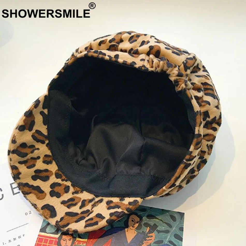 SHOWERSMILE кепки газетчика зимняя хлопковая восьмиугольная шляпа Женская