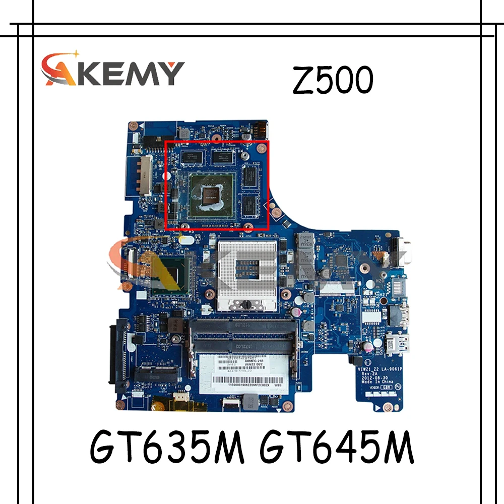 

Akemy для Lenovo Z500 Материнская плата ноутбука VIWZ1 Z2 LA-9061P PGA989 HM77 GPU GT635M GT645M DDR3 100% тесты работы