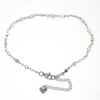 fashion 304 stainless steel anklet silver color chain anklet for women summer beach barefoot sandals jewelry gifts 1 piece